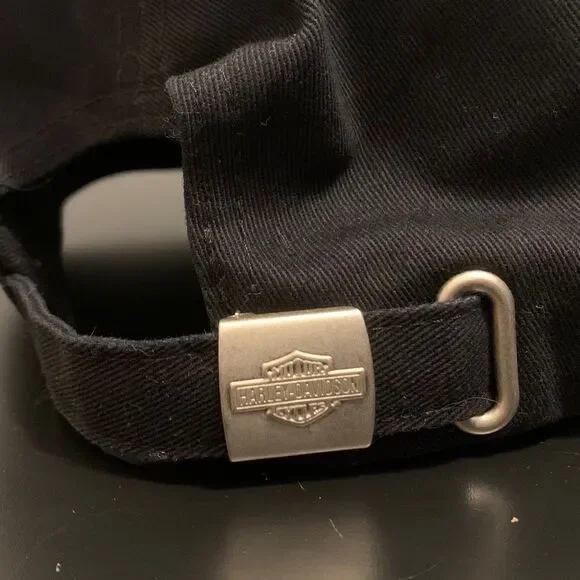 Black Harley Davison adjustable hat w/Metal - Picture 10 of 13